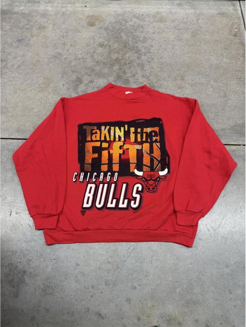 vintage chicago bulls takin the fifth made in usa red crewneck size xl